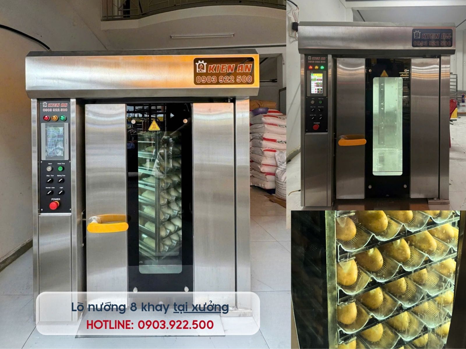 lò nướng bánh mì xoay 8 khay